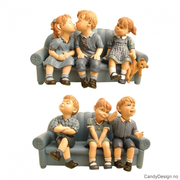 Carl Larsson barn - Blå / blå assortert - kun figurer