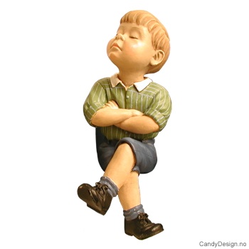 Sittende Carl Larsson barn - Gutt med armene i kors