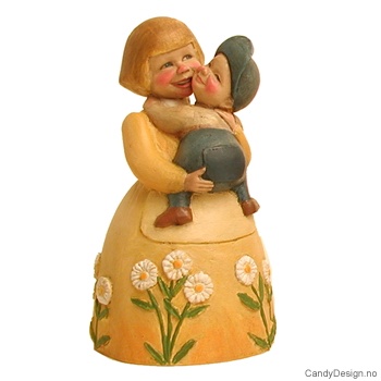 Mona Lærum enkle figurer - Pike i gult med prestekrager