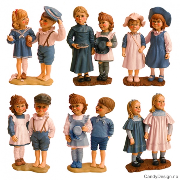 Doble barn stående assortert