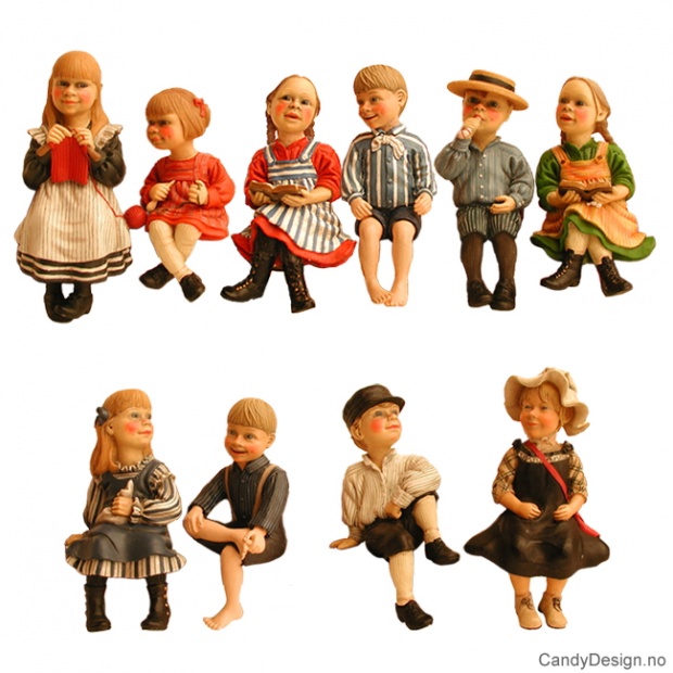 Carl Larsson små sittende figurer assortert