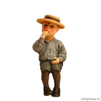 Carl Larsson små sittende figurer - Gutt med sukkerstang