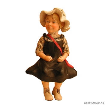 Carl Larsson små sittende figurer - Pike  i sort