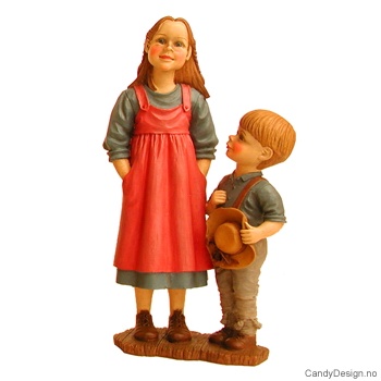 Carl Larsson figurer  Pike i rosa, gutt med hatt