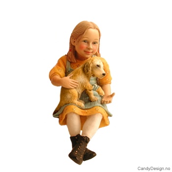 Carl Larsson barne figurer  - Pike med skadet hund