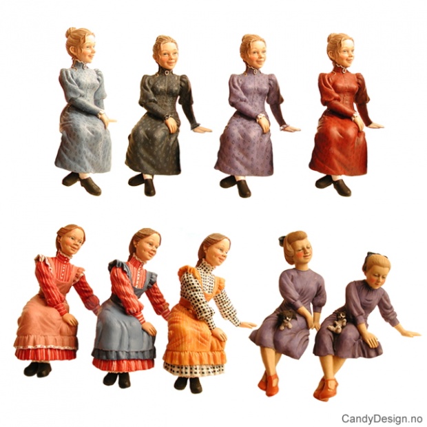 Carl Larsson - mødre sittende på kant assortert