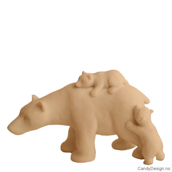 Isbjørn med barn på ryggen