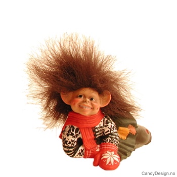 Mini liggende/sittende vintertroll