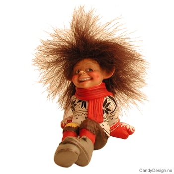 Mini liggende/sittende vintertroll