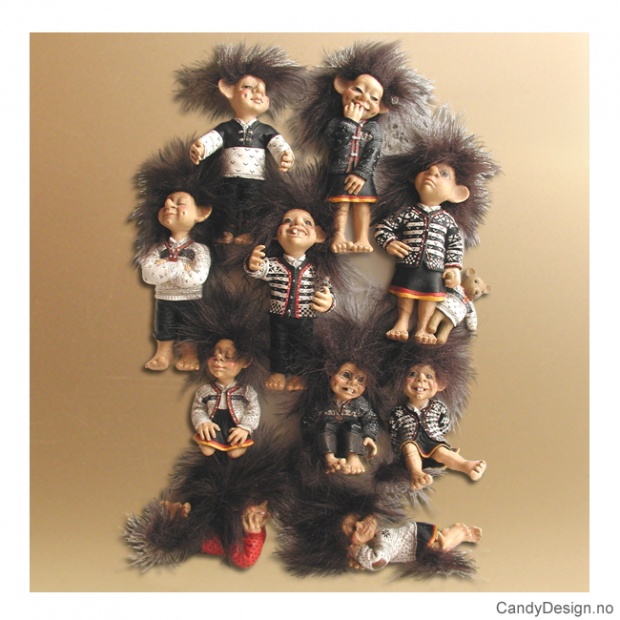 Troll magneter stående og liggende