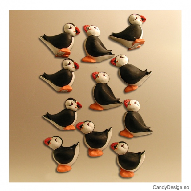 Lundefugler suvenir magneter