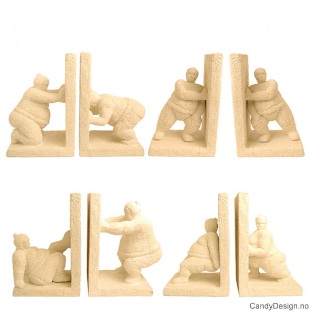 Sandsten bokstøtte skulpturer assortert