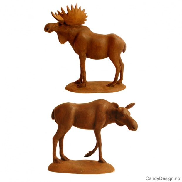 Store elg suvenirer assortert