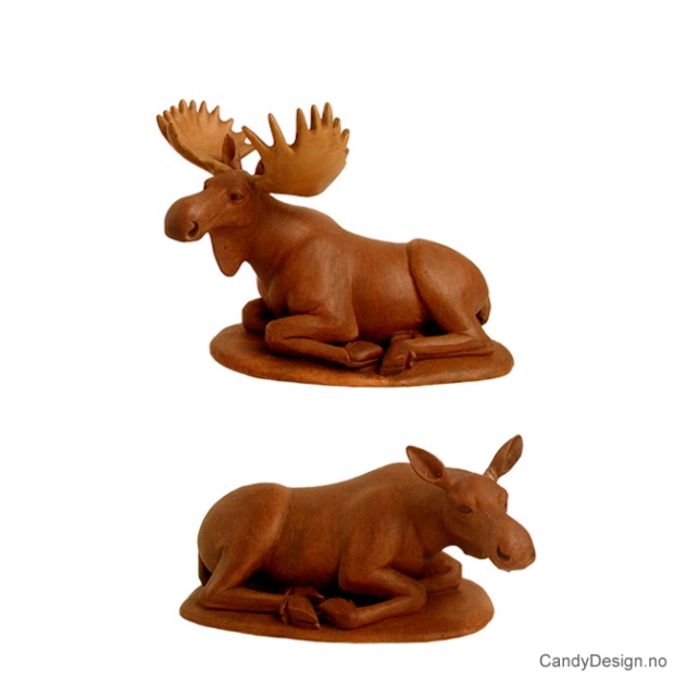 Små liggende elg suvenirer assortert