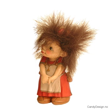 Store forelskede vikingebarn enkle figurer med fluffy hår  Sjenert vikingpike