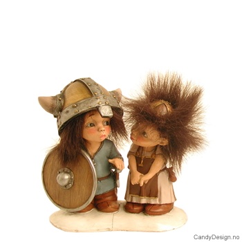 Vikingepar suvenir små - fluffy hår