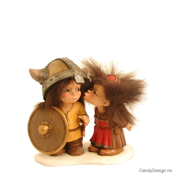 Vikingepar suvenir små - fluffy hår