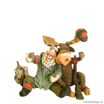 Elg og jeger - Møte i skogen - liten