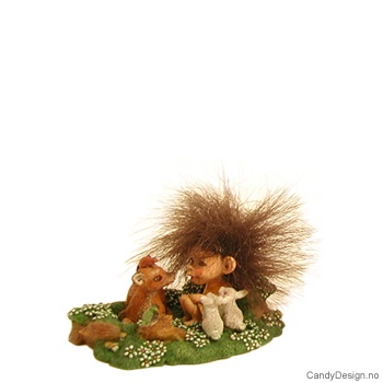 Liten trolljente med bambi og fluffy hår