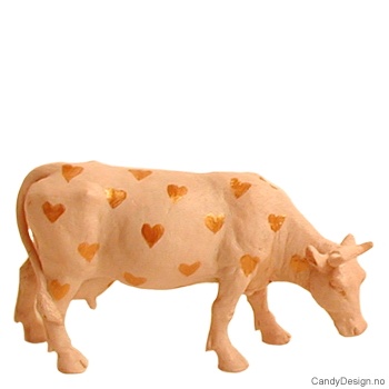 Ku -hvit med hjerter