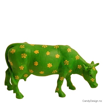 Ku -grønn med blomster