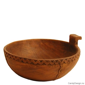 Antikvitet medium brun - Skål i vikingstil