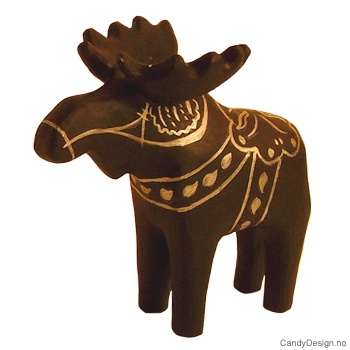 Treskåret sort elg suvenir