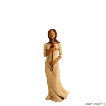 Dame med rose  mini figur
