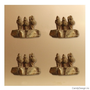 3 vikinger på stein  suvenirmagnet