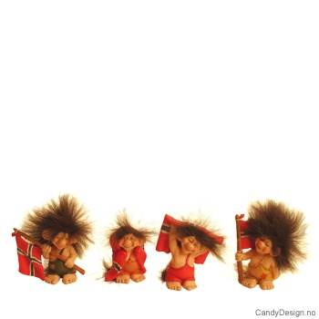 Troll mini med Norsk flagg assortert