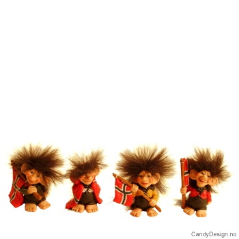 Troll med Norsk flagg assortert