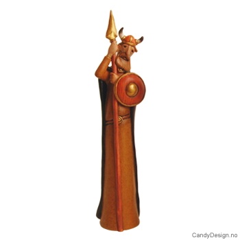 Trøtte vikingkrigere med spyd i farge