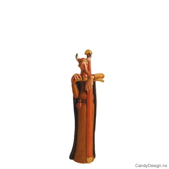 Små trøtte vikingkrigere med sverd i farge