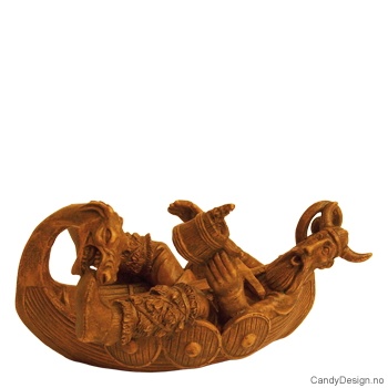 Stor beruset viking i skip med dragebitt 