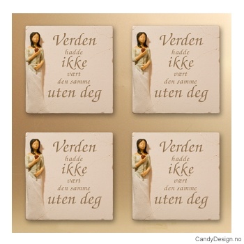 Magnetplate med kvinnefigur - Verden hadde ikke vært den samme uten deg  (m/rose)