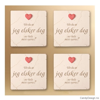 Magnetplate med rødt hjerte og tekst - Vet du at jeg elsker deg av hele mitt hjerte