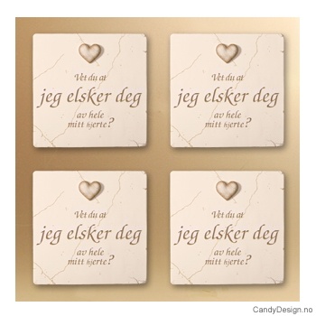 Magnetplate med hjerte og tekst - Vet du at jeg elsker deg av hele mitt hjerte