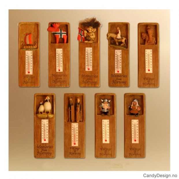 Termometerplater med magnet  Memories from Norway/ Vikings of Norway