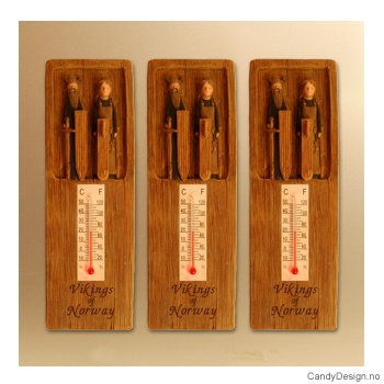 Vikinger med mangletre og skjold termometer med magnet Vikings of Norway