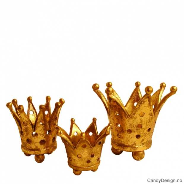 Telyskroner gull assortert