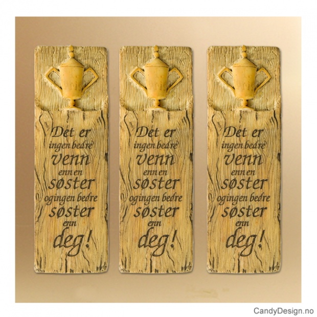 Kjærlighetsord magnet i trefarge - Det er ingen bedre venn enn en sæster og ingen bedre søster enn deg!    