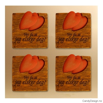 Kjærlighetsord magnet i trefarge - Vet du at jeg elsker deg