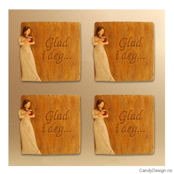 Magnetplate med kjærlighetstekst - Glad i deg (med hjerte)