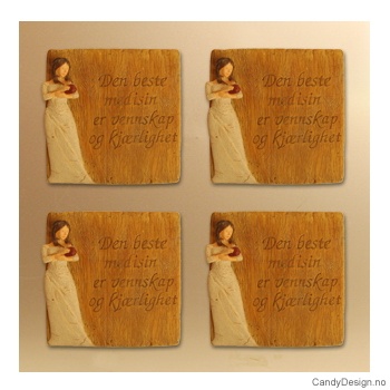 Magnetplate med kjærlighetstekst - Den beste medisin er vennskap og kjærlighet (med hjerte)