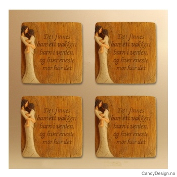 Magnetplate med kjærlighetstekst - Det finnes bare et vakkert barn i verden, og hver eneste mor har det  (m/barn)