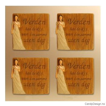 Magnetplate med kjærlighetstekst - Verden hadde ikke vært den samme uten deg (m/due)