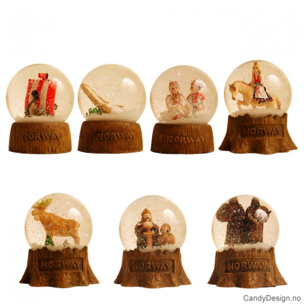 Snowglobes assorted m/trestamme