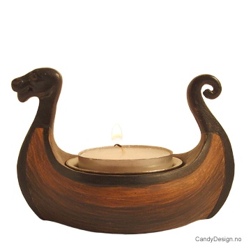 Vikingskip telysholder