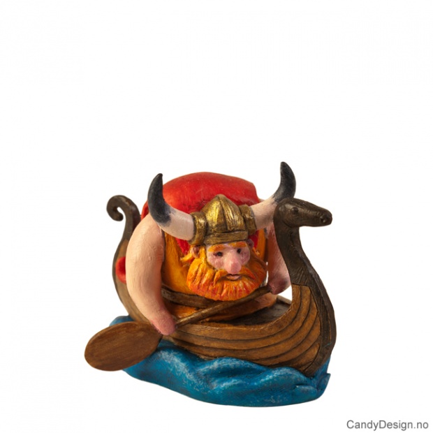 Viking padlende i vikingskip suvenir