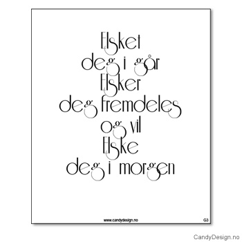 Kjøleskapsmagnet i gummi med visdomsord - Elsket deg i går elsker deg fremdeles og vil elske deg i morgen